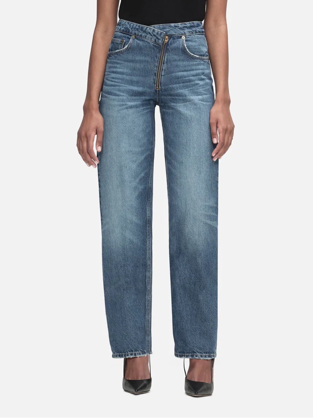 FRAME Angled Zipper Barrel Jeans in Rhode (27) - Picture 3 of 7